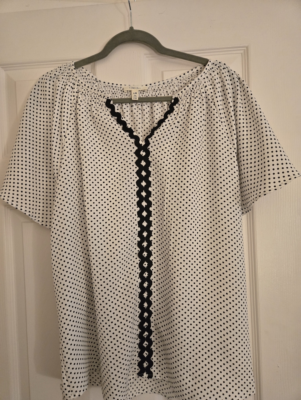 Cato Black and White Polka Dot Blouse